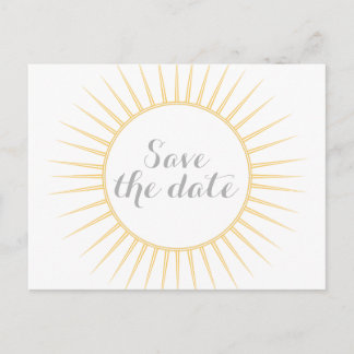 Yellow Deco Retro Save the Date Postcard