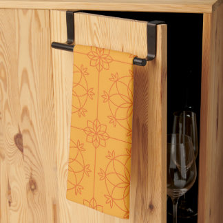 Yellow Decorative mandala art geometric Pattern Kitchen Towel