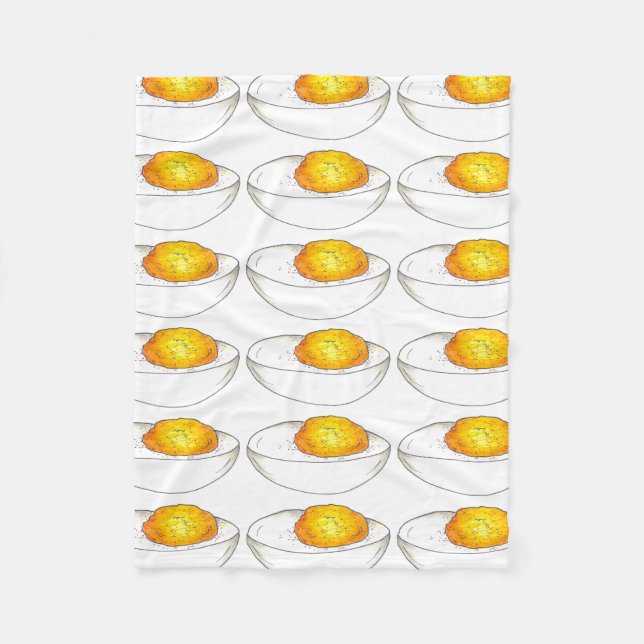 Yellow Deviled Stuffed Egg Picnic Food Foodie Fleece Blanket (Front)