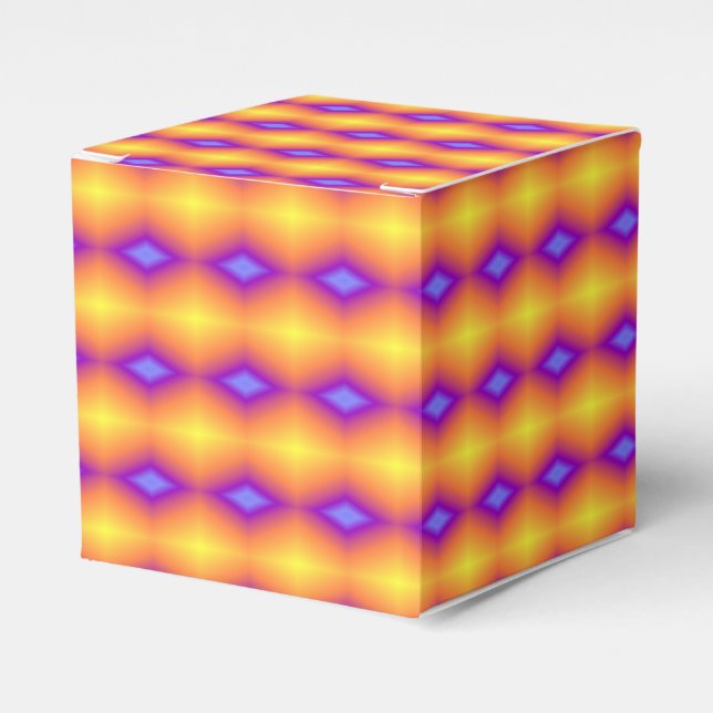 Yellow diamond colour blast favor box (Front Side)