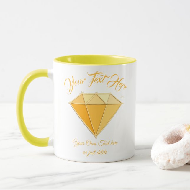 Yellow Diamond Gemstone Jewellery. 50 Golden Weddi Mug (With Donut)