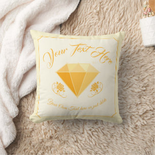 Yellow Diamond Gemstone Jewellery. 50 Golden Weddi Throw Pillow