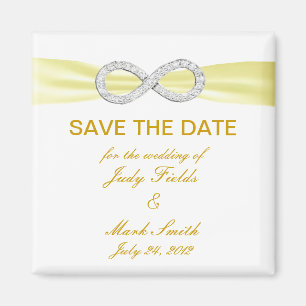 Yellow Diamond Infinity Save The Date Magnet