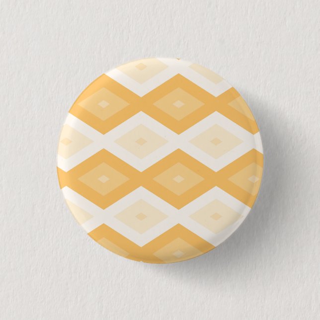 Yellow diamond pattern 1 inch round button (Front)