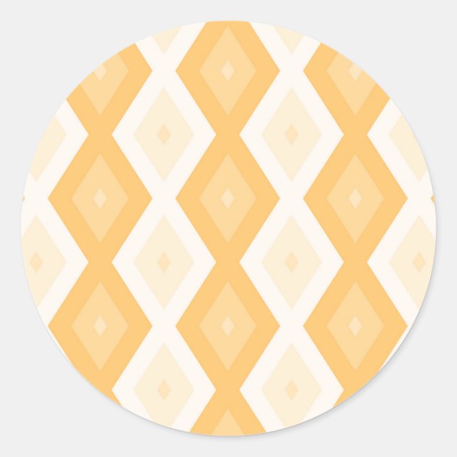 Yellow diamond pattern classic round sticker (Front)
