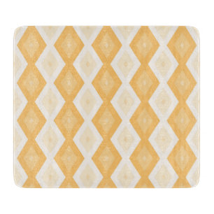 Yellow diamond pattern cutting board