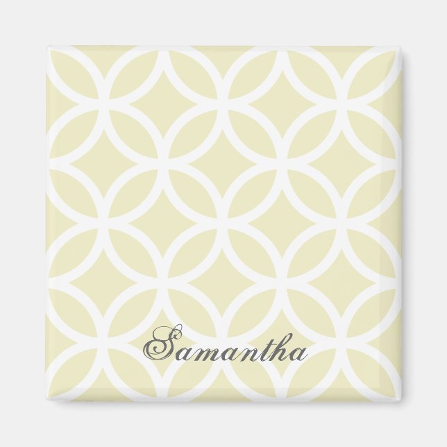 Yellow Diamond Pattern Personalized Magnet (Front)