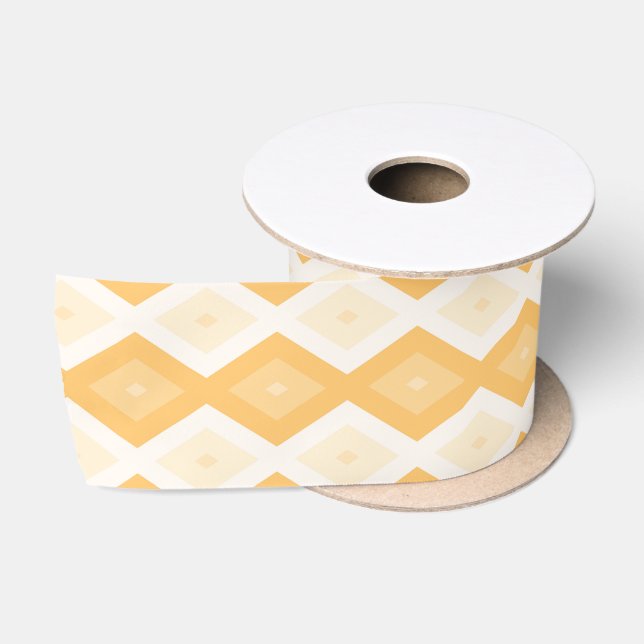 Yellow diamond pattern satin ribbon (Spool)