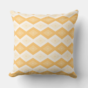 Yellow diamond pattern throw pillow