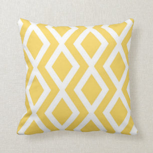 Yellow Diamond Throw Pillow