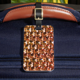 Yellow diamonds,  orange diamonds , gemstones luggage tag