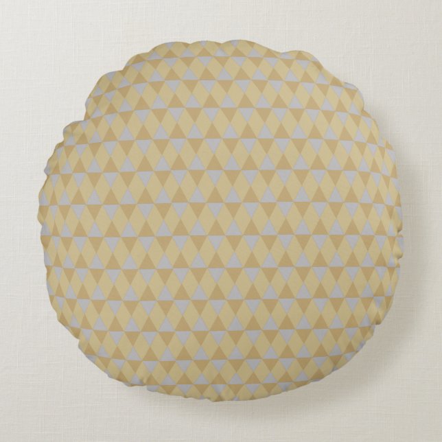 Yellow diamonds round pillow (Front)
