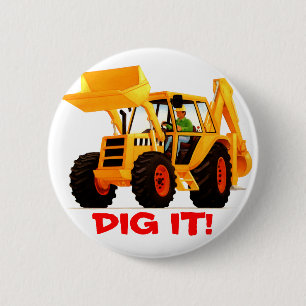 Yellow Digger 2 Inch Round Button