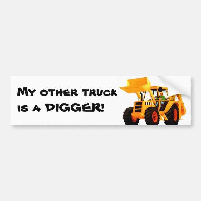 Yellow Digger Bumper Sticker (Front)