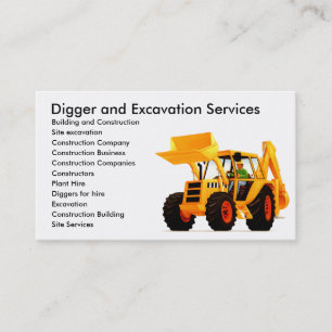 Yellow Digger Custom Construction Business Card