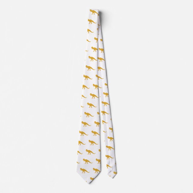 Yellow Dinosaur pattern Tie (Front)