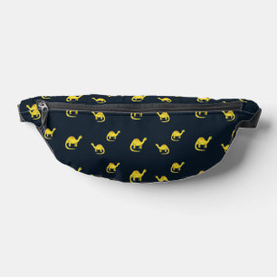 Yellow dinosaurs on blue fanny pack