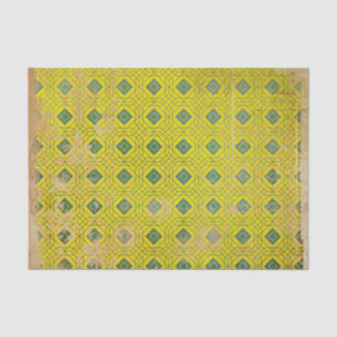 Yellow Distressed Art Deco Tissue Paper