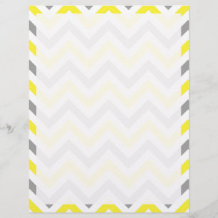 Yellow, Dk Grey Wht Large Chevron ZigZag Pattern