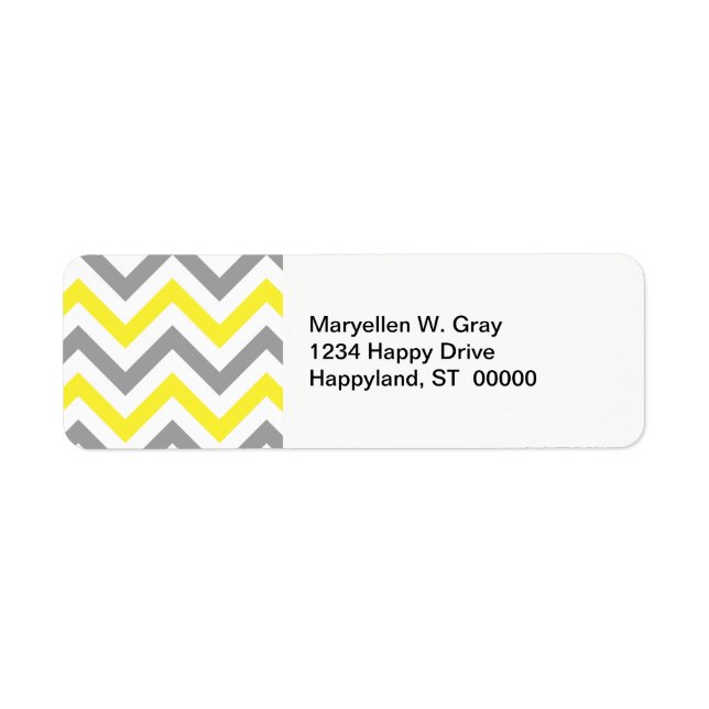 Yellow, Dk Grey Wht Large Chevron ZigZag Pattern (Front)