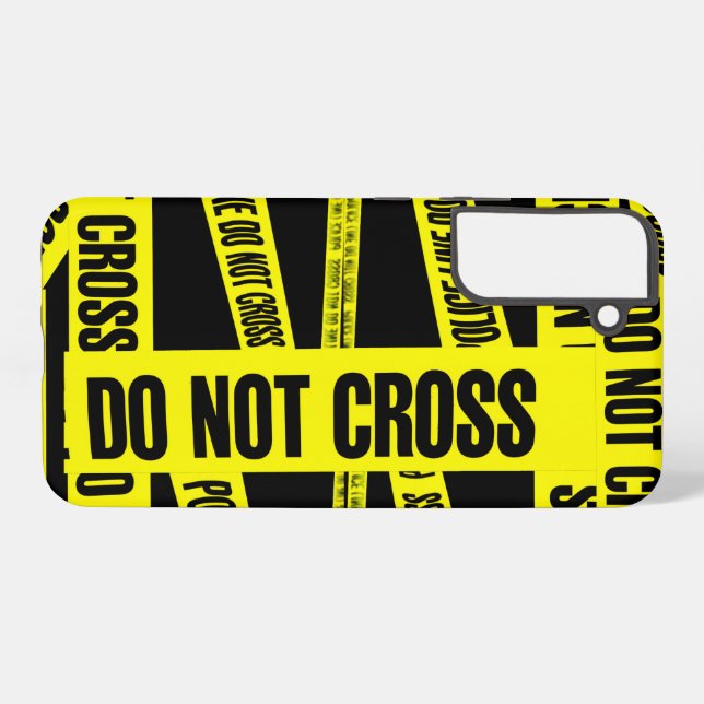Yellow Do Not Cross Crime Scene Tape Danger Areas Samsung Galaxy S22+ Case (Back Horizontal)