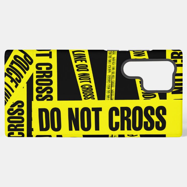 Yellow Do Not Cross Crime Scene Tape Danger Areas Samsung Galaxy S22 Ultra Case (Back Horizontal)