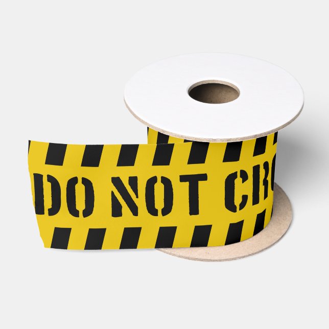Yellow Do not Cross Murder Mystery Police Party Satin Ribbon (Spool)