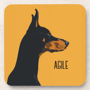 Yellow Doberman Coaster