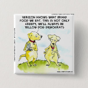 Yellow Dog Democrats Funny 2 Inch Square Button
