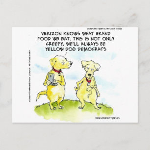 Yellow Dog Democrats Funny Postcard