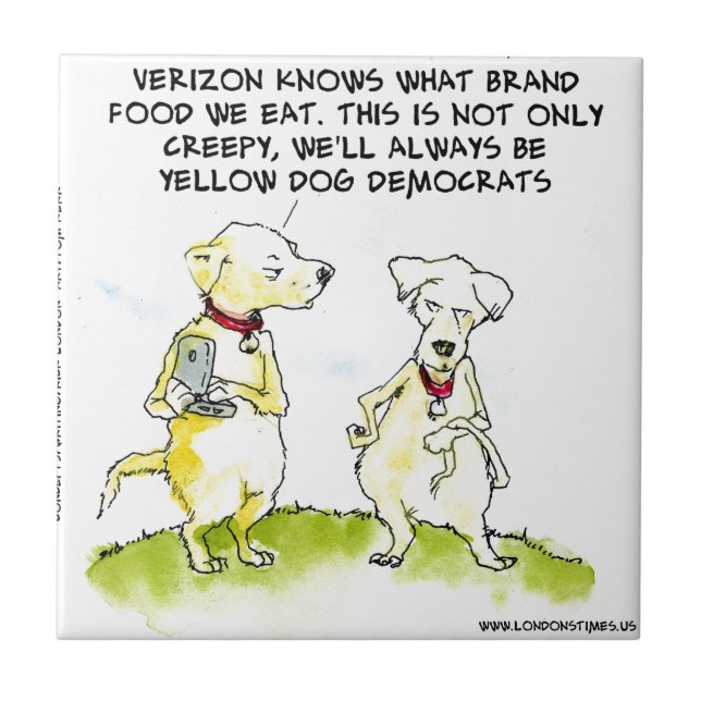 Yellow Dog Democrats Funny Tile (Front)