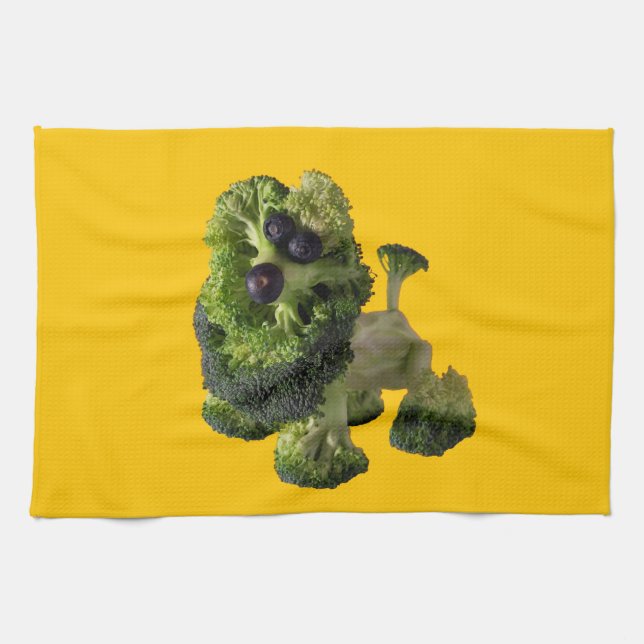 Yellow dog kitchen towel. kitchen towel (Horizontal)