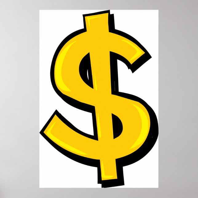 Yellow Dollar Symbol Poster (Front)