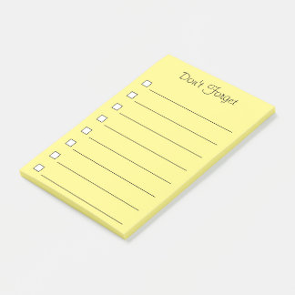 Yellow Don't Forget Sticky Notes - To do List