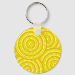 Yellow Dot Painting Keychain