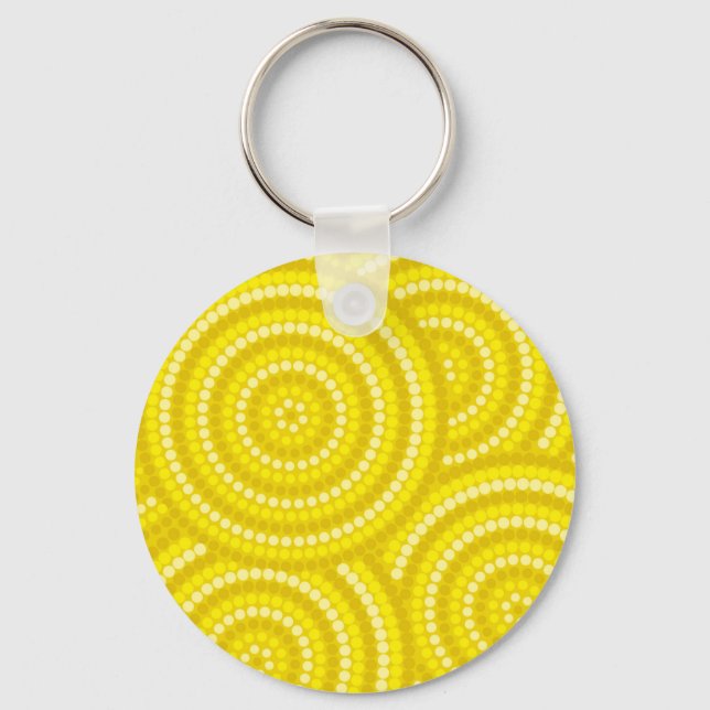 Yellow Dot Painting Keychain (Front)