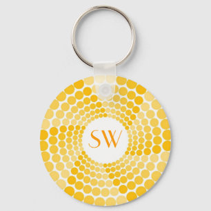 Yellow Dot Swirl Keychain