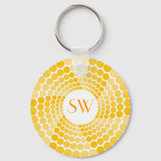 Yellow Dot Swirl Keychain