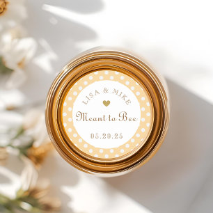 Yellow Dots Meant to Bee Honey Wedding Favour Classic Round Sticker