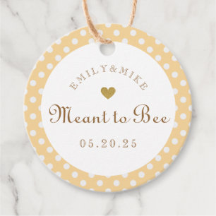 Yellow Dots Meant to Bee Honey Wedding Round Favour Tags