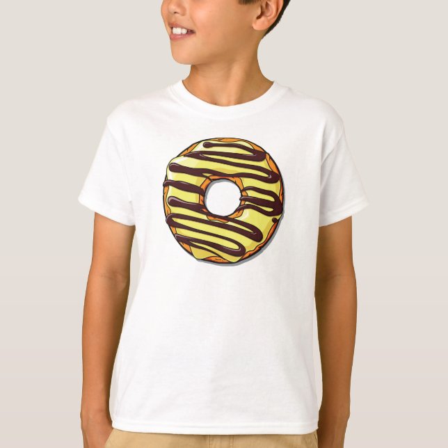 Yellow Doughnut, Doughnut, Chocolate, Icing, Frost T-Shirt (Front)