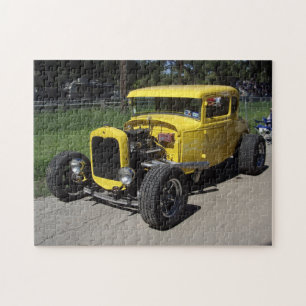 Yellow Drag Racer Jigsaw Puzzle