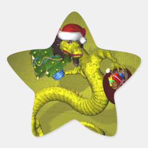 Yellow Dragon Star Sticker