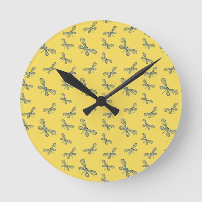 Yellow dragonfly clock (Front)