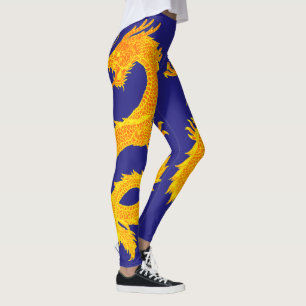 Yellow Dragons Personalize Background Colour Leggings