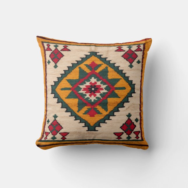 Yellow Dreamscape" Moroccan Kilim Pillows: Throw Pillow (Front)