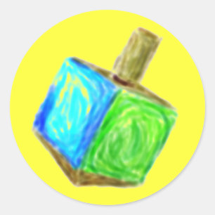 Yellow Dreidel Sticker