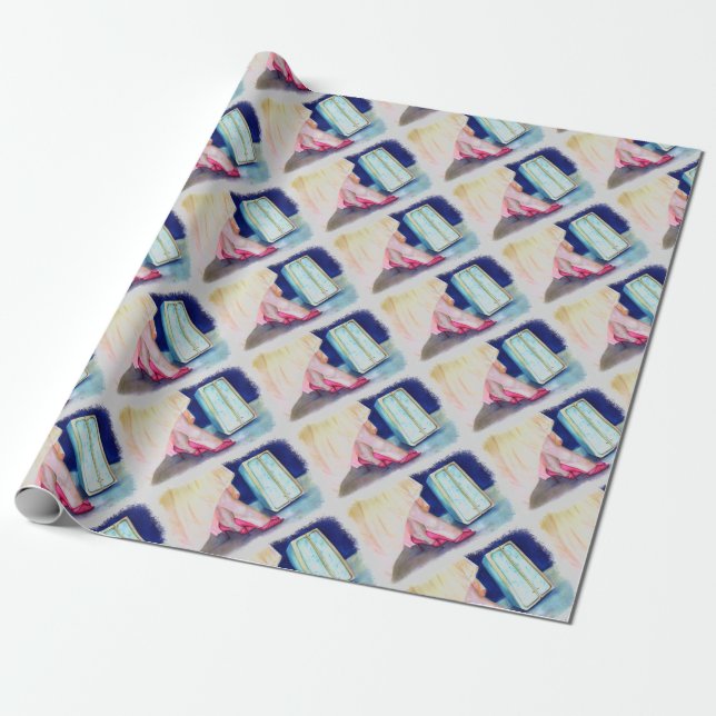 YELLOW DRESS, RED SHOES WRAPPING PAPER (Unrolled)