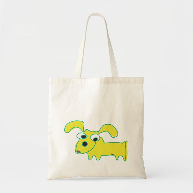 Yellow Droopy Ear Dog Tote Bag (Front)