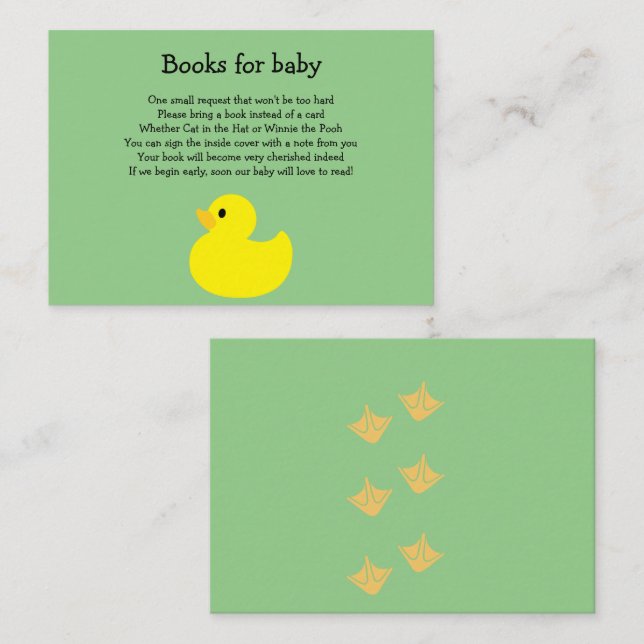 Yellow Duck Baby Book Enclosure Card (Front/Back)
